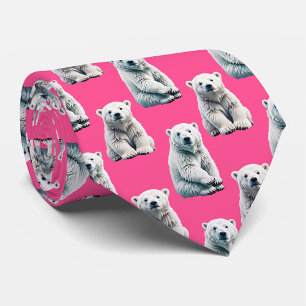 Rosa Polarbär-Musterdesign Krawatte