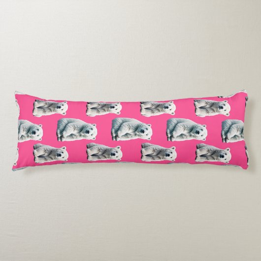 Rosa Polarbär-Musterdesign Seitenschläferkissen (Vorderseite)