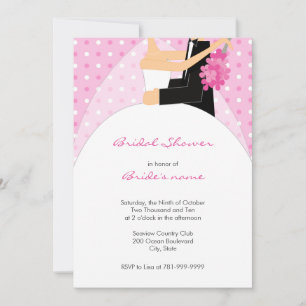 Rosa Polka Dot Bridal Dusche Einladungen
