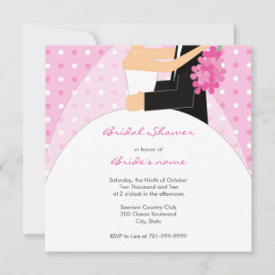 Rosa Polka Dot Bridal Dusche Einladungen