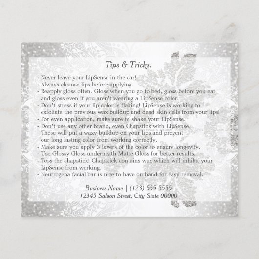 Rosa Polka Dot Lips Instruktion Flyer (Hinten)