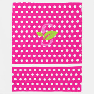 Rosa Polka Dot Logo Fleece Blankon
