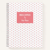 Rosa Polka Dot Personalisiertes Rezept Buch (Vorderseite)