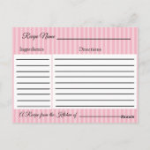 Rosa Polka Dot Rezept Karte (Rückseite)