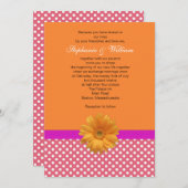 Rosa Polka Dot und Korallenhochzeit Einladung (Vorne/Hinten)