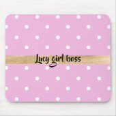 Rosa Polka dotiert bearbeitbare Personalisierung Mousepad (Vorne)