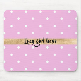 Rosa Polka dotiert bearbeitbare Personalisierung Mousepad