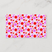 Rosa Polka Dots and Circles bearbeitbar Visitenkarte (Rückseite)