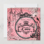 Rosa Polka Dots bedingungslose Liebe Hochzeitsreis Einladung (Vorderseite)