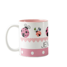 Rosa Polka-Punkt-Herz-Marienkäfer-individueller