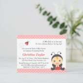 Rosa Polka-Punkt-niedliche Einladung (Stehend Vorderseite)