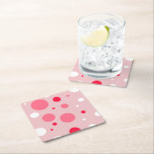 Rosa Polka-Punkt-Untersetzer Rechteckiger Pappuntersetzer (Vor Ort)
