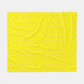 Rosa Polka-Punkte auf Gelb Fleecedecke (Vorderseite (Horizontal))