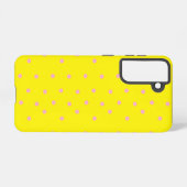 Rosa Polka-Punkte auf Gelb Samsung Galaxy Hülle (Rückseite (Horizontal))