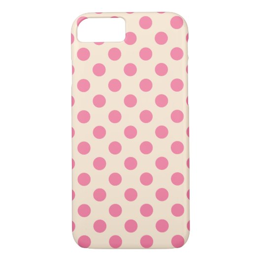 Rosa Polka-Punkte auf Sahne Case-Mate iPhone Hülle (Rückseite)