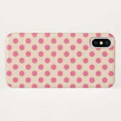 Rosa Polka-Punkte auf Sahne Case-Mate iPhone Hülle (Rückseite (Horizontal))