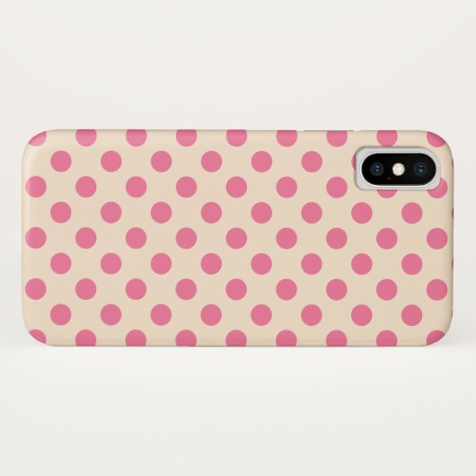 Rosa Polka-Punkte auf Sahne Case-Mate iPhone Hülle (Rückseite (Horizontal))