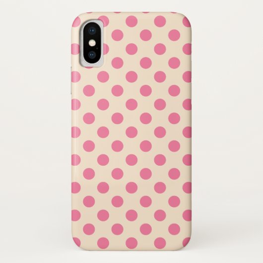 Rosa Polka-Punkte auf Sahne Case-Mate iPhone Hülle (Rückseite)