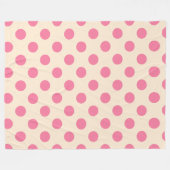 Rosa Polka-Punkte auf Sahne Fleecedecke (Vorderseite (Horizontal))