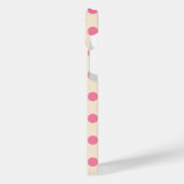 Rosa Polka-Punkte auf Sahne iPhone Hülle (Linke Seite)
