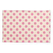 Rosa Polka-Punkte auf Sahne Kissenbezug (Rückseite)