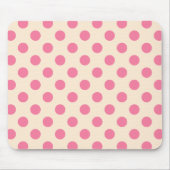 Rosa Polka-Punkte auf Sahne Mousepad (Vorne)