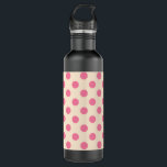 Rosa Polka-Punkte auf Sahne Trinkflasche<br><div class="desc">Rosa Polka-Punkte auf Sahne</div>