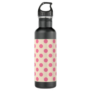 Rosa Polka-Punkte auf Sahne Trinkflasche