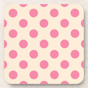 Rosa Polka-Punkte auf Sahne Untersetzer