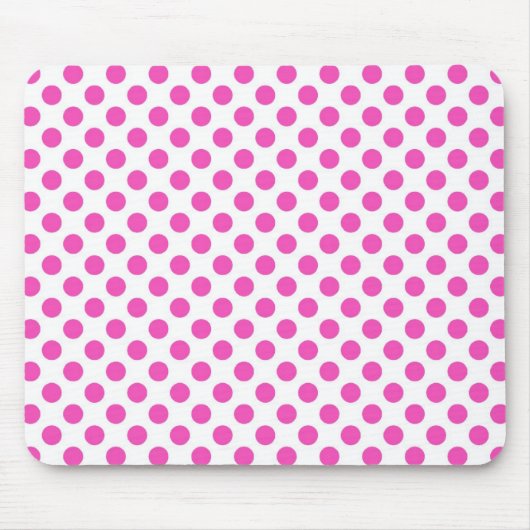 Rosa Polka-Punkte in weißem Mousepad (Vorne)