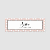 Rosa Polka-Punkte Namensschild (Vorderseite)