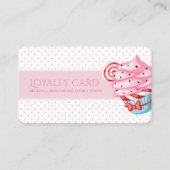 Rosa Polkapunktkleiner kuchen niedlich Treuekarte (Vorderseite)