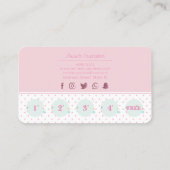 Rosa Polkapunktkleiner kuchen niedlich Treuekarte (Rückseite)