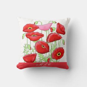 Rosa Pollen Art Custom Monogram Personalisiert Kissen