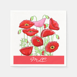 Rosa Pollen Art Custom Monogram Personalisiert Serviette