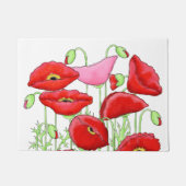 Rosa Pollen Kunstvoll dekoriert Weiß Fußmatte (Vorderseite)