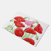 Rosa Pollen Kunstvoll dekoriert Weiß Fußmatte (Schrägansicht)