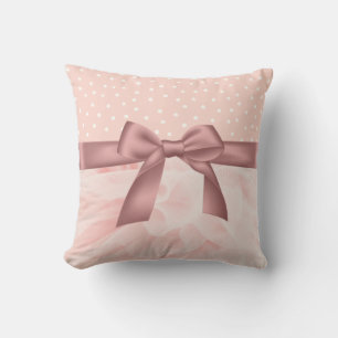 Rosa Pollenkrause Polka-Punkt Kissen