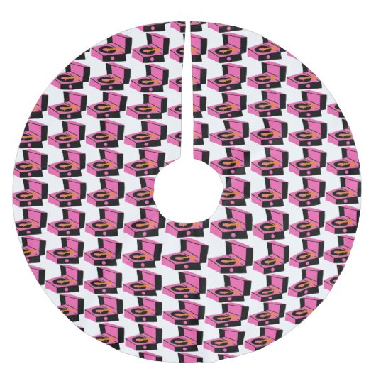 Rosa Polyester Weihnachtsbaumdecke (Vorderseite)
