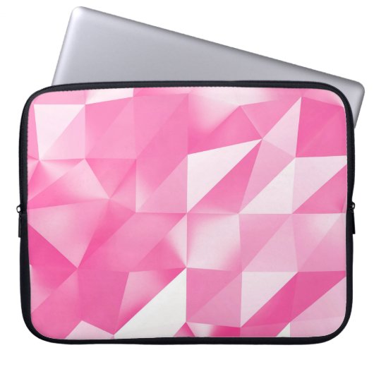 Rosa Polygonhintergrund: abstraktes 3D-Rendering Laptopschutzhülle (Vorderseite)