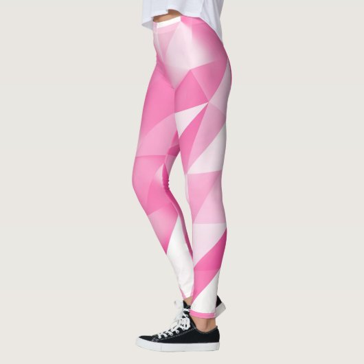 Rosa Polygonhintergrund: abstraktes 3D-Rendering Leggings (Links)