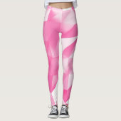 Rosa Polygonhintergrund: abstraktes 3D-Rendering Leggings (Vorderseite)