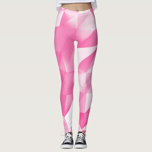 Rosa Polygonhintergrund: abstraktes 3D-Rendering Leggings (Vorderseite)