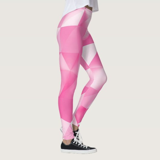 Rosa Polygonhintergrund: abstraktes 3D-Rendering Leggings (Rechts)