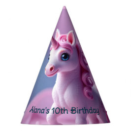Rosa Pony Einhorn Geburtstagshut Partyhütchen