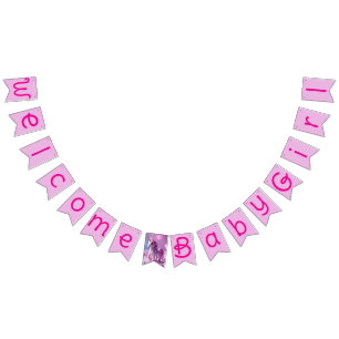 Rosa Pony Einhorn Girlande Banner für Baby Shower
