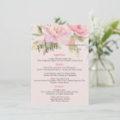Rosa Pony Elegantes Hochzeitsmenü Menükarte (Stehend Vorderseite)