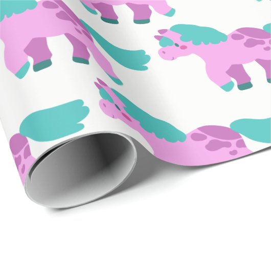 Rosa Pony Geschenkpapier (Rolleneckpunkt)