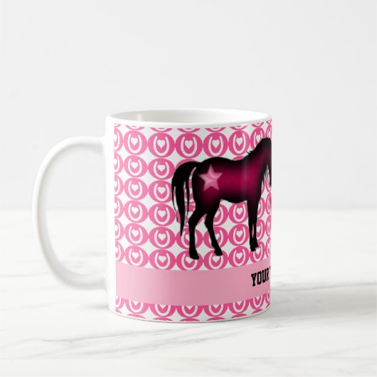 Rosa Pony personalisiert Kaffeetasse (Links)