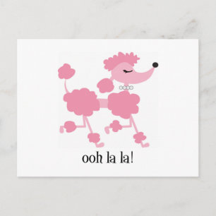 Rosa Poodle Postkarte